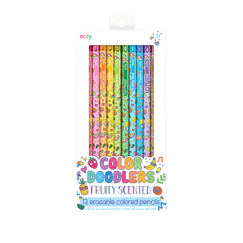 Color Doodlers - 12 Fruity Scented Erasable Colored Pencils    