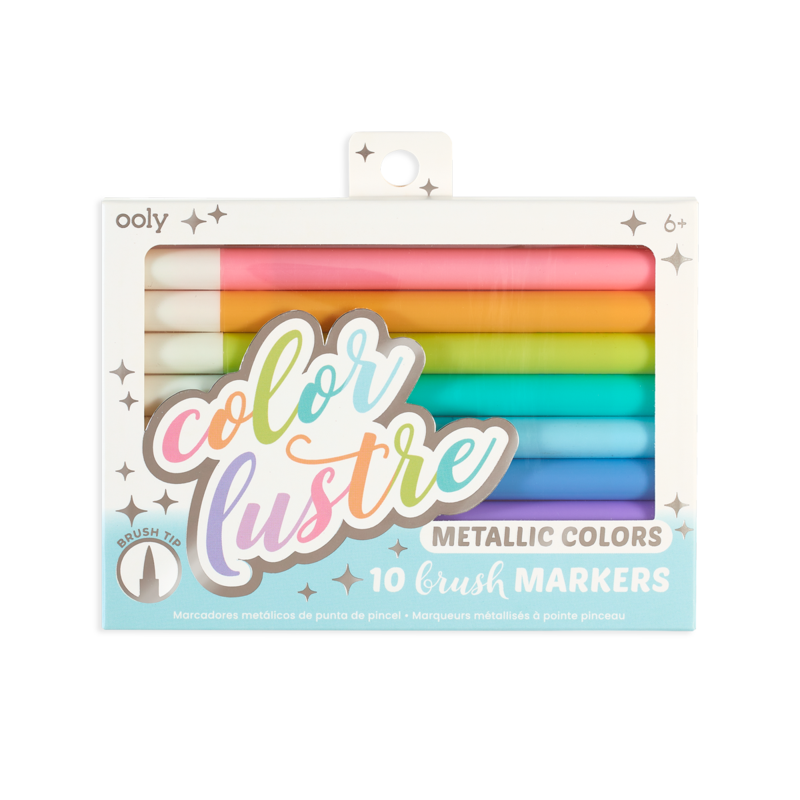 Color Lustre - 10 Metallic Color Brush Markers    