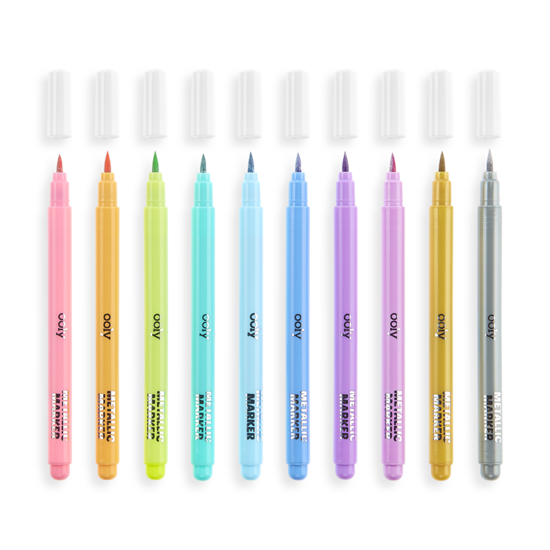 Color Lustre - 10 Metallic Color Brush Markers    