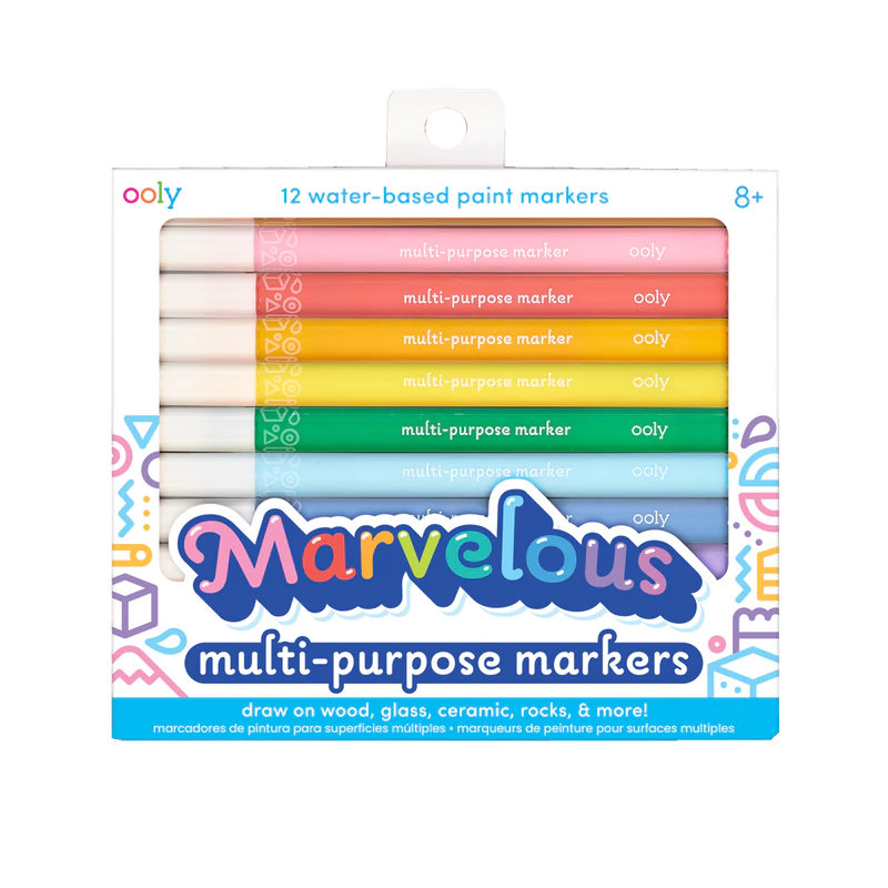 Marvelous - 12 Multi Purpose Water Based Paint Markers    