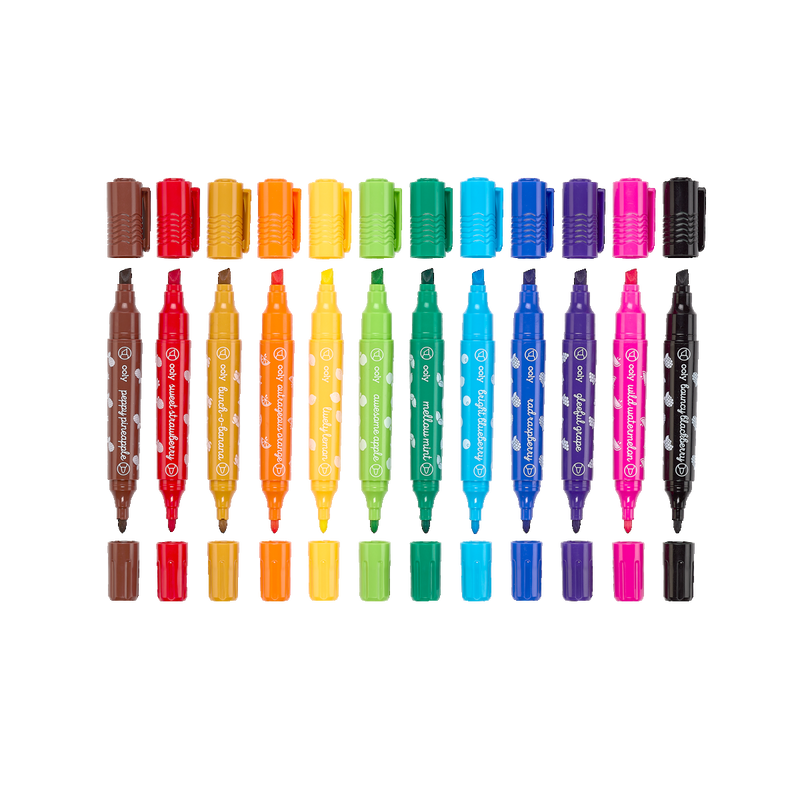 Yummy Yummy - 12 Scented Double Ended Washable Markers    