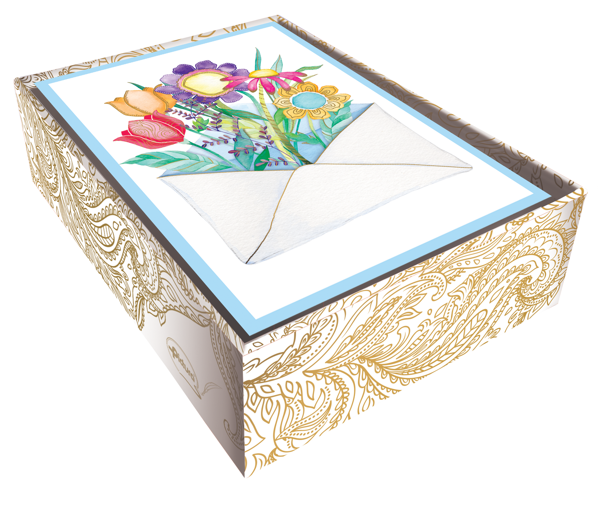 Envelope Of Flowers Boxed Note Cards    