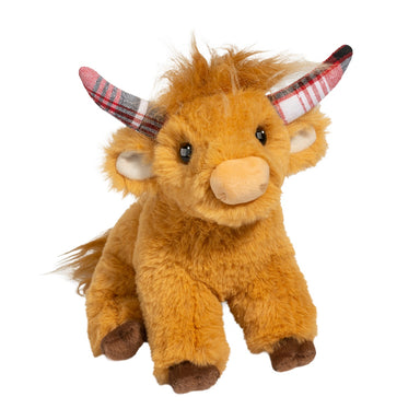 Scottie Highland Cow Mini Soft With Plaid Antlers    
