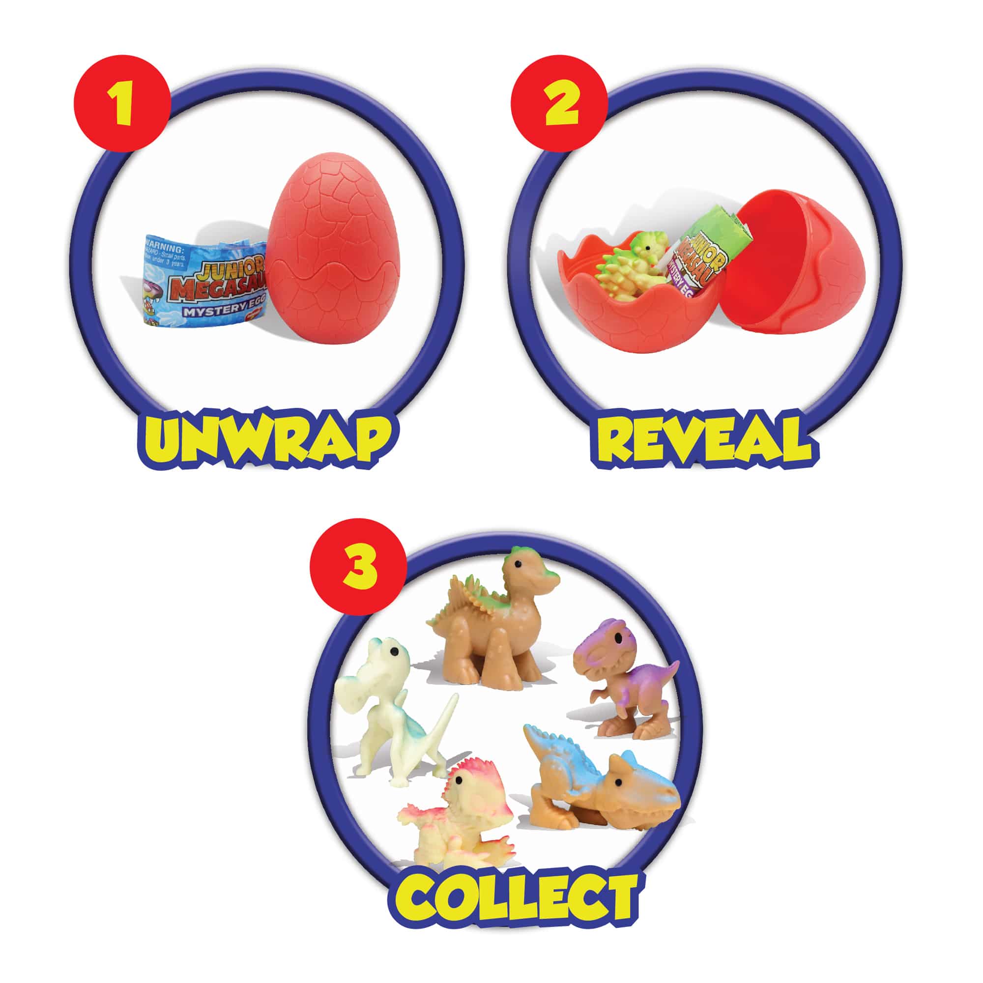 Junior Megasaur Mystery Surprise Egg - Green, Purple or Red    