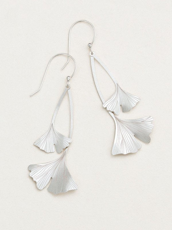 Holly Yashi Ginkgo Drop Earrings - Silver    