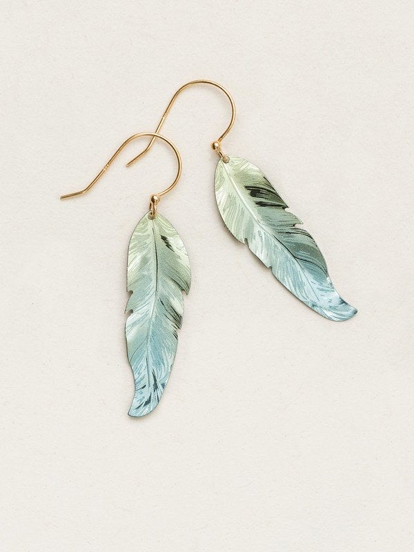 Holly Yashi Petite Free Spirit Feather Earrings - Sage    