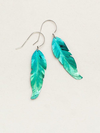 Holly Yashi Petite Free Spirit Feather Earrings - Turquoise/Green    