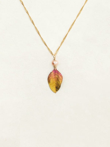 Holly Yashi Healing Leaf Pendant Necklace - Peach    