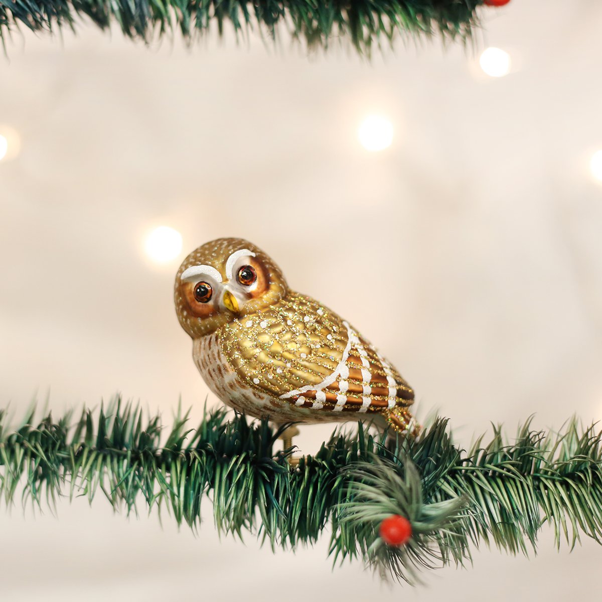 Old World Christmas - Pygmy Owl Clip On Ornament    