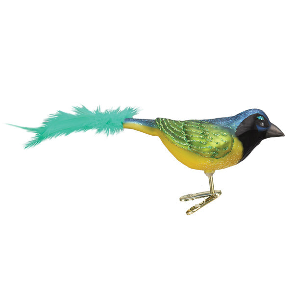 Old World Christmas Green Jay Clip On Ornament    