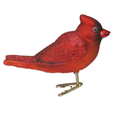 Old World Christmas Bright Red Cardinal Clip On Ornament    