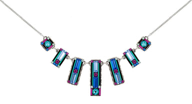 Firefly Architectural Gradiated Necklace - Light Turquoise    