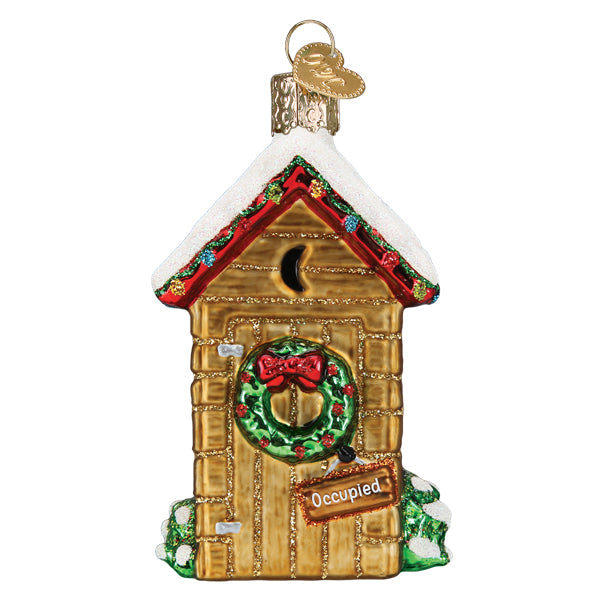 Old World Christmas Holiday Outhouse Ornament    