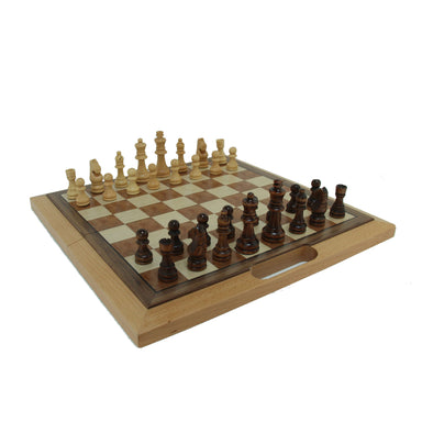 Wooden Chess, Checkers & Backgammon Set    