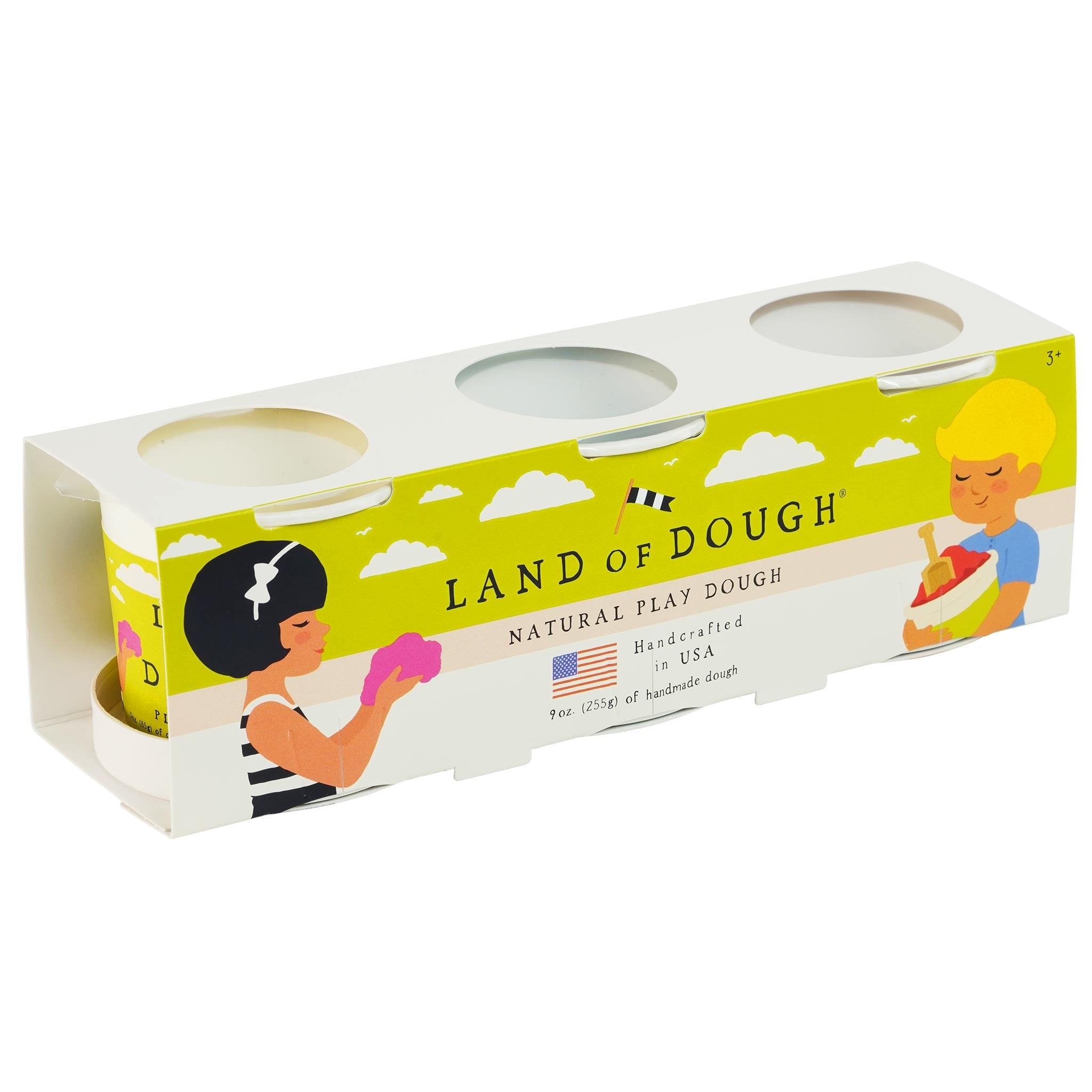 Land of Dough Natural Play Dough - Set of 3 Primary    