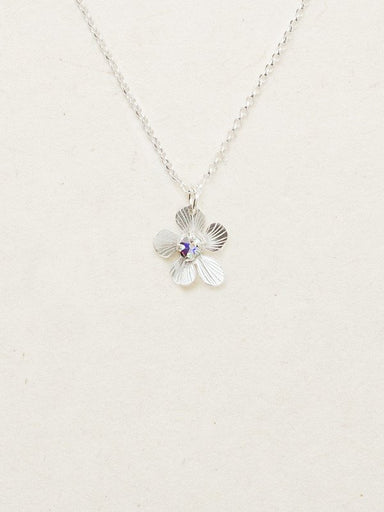 Holly Yashi Petite Plumeria Drop Necklace - Silver / Clear    