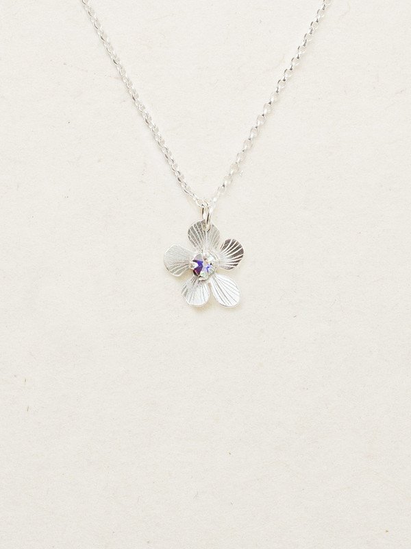 Holly Yashi Petite Plumeria Drop Necklace - Silver / Clear    