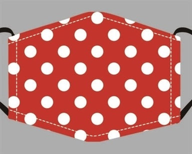 Face Mask - Red With White Dots    