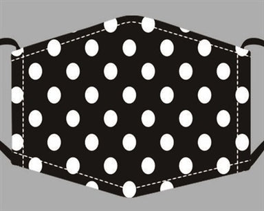 Face Mask - Black With White Dots    