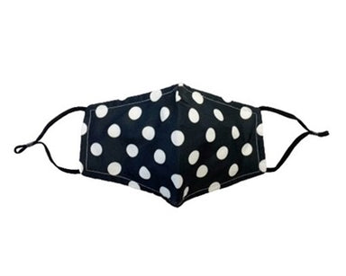 Face Mask - Black With White Dots    