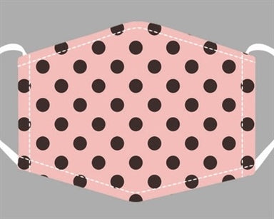 Face Mask - Pink With Black Dots    