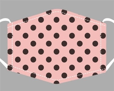 Face Mask - Pink With Black Dots    