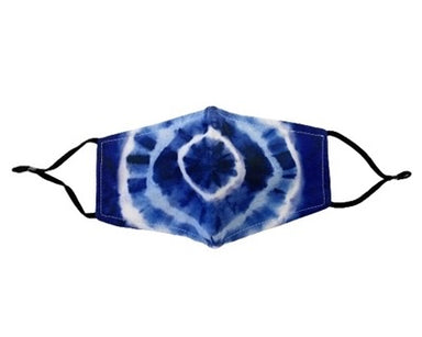 Face Mask - Blue Tie Dye Circles    