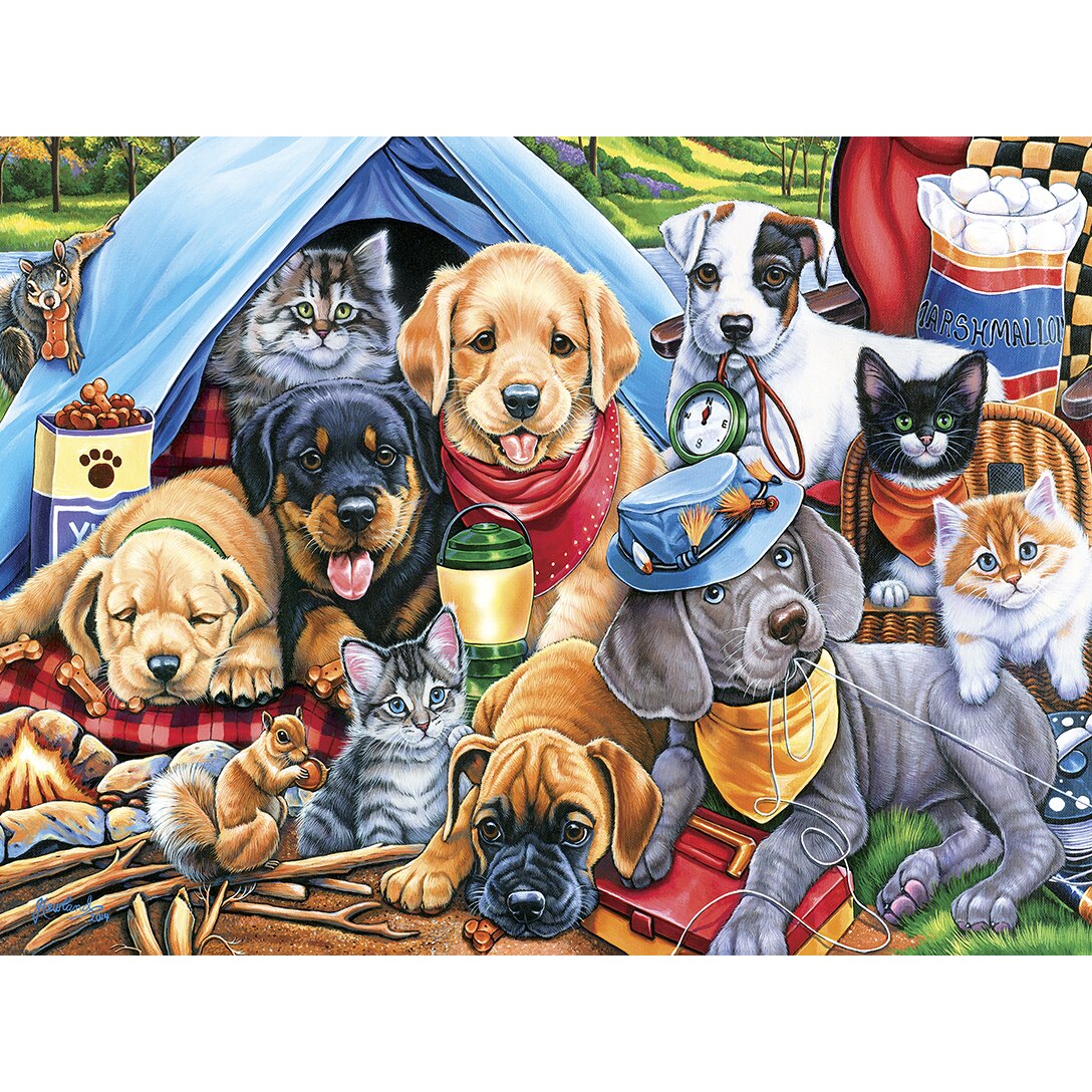 Camping Buddies 300 Piece Large Format Playful Paws Puzzle    