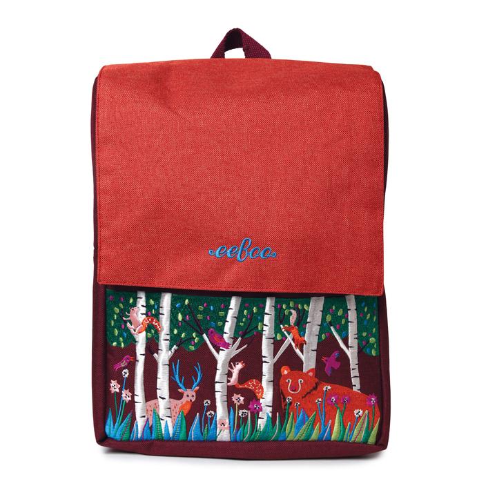Kids Embroidered Backpack - Bear In The Woods    