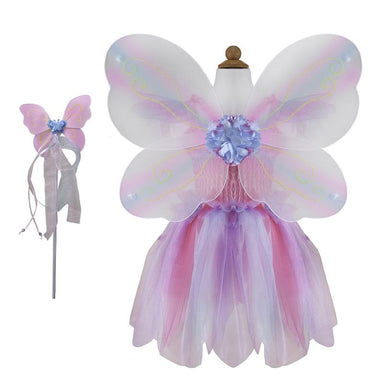 Pink Multi Butterfly Dress With Wings And Wand - Size 5-6    