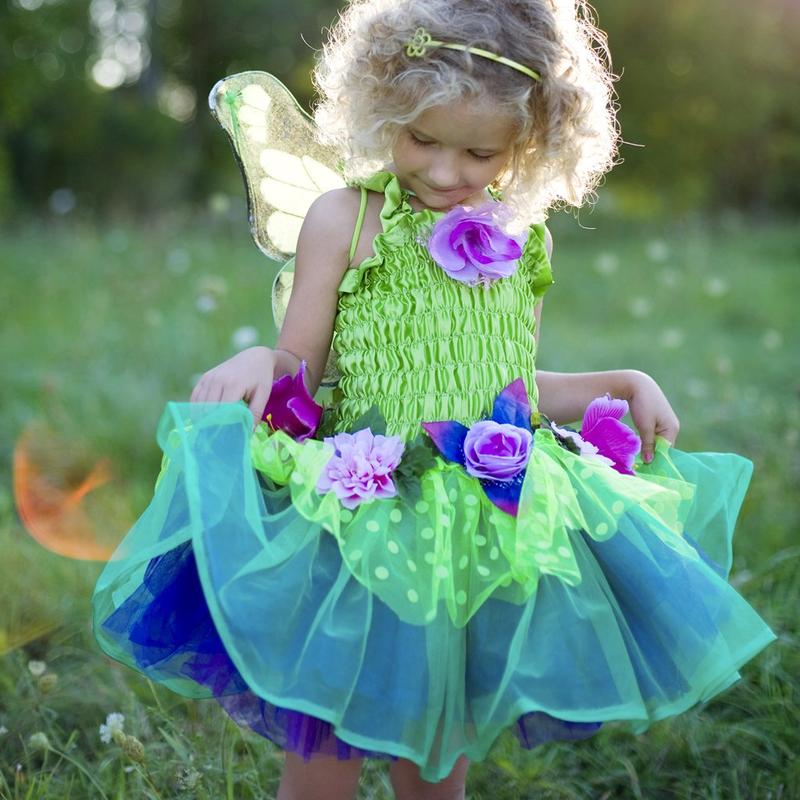 Green Fairy Blooms Deluxe Dress & Wings Size 5-6 Green Fairy Blooms Deluxe Dress & Wings Size 5-6