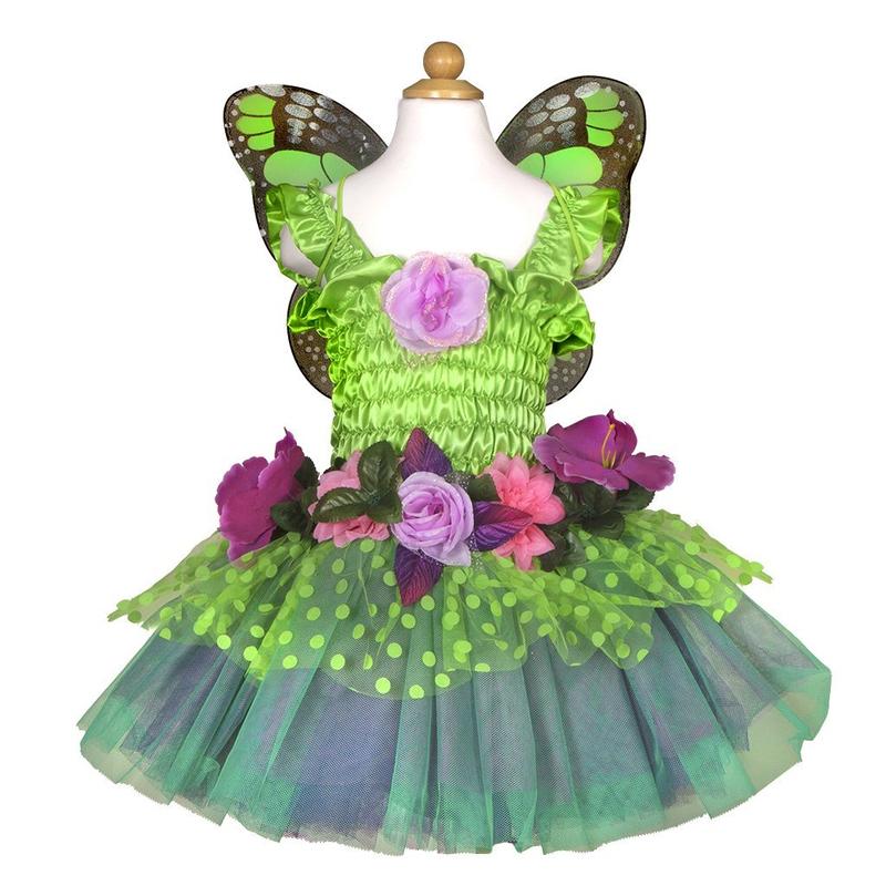 Green Fairy Blooms Deluxe Dress & Wings Size 5-6 Green Fairy Blooms Deluxe Dress & Wings Size 5-6
