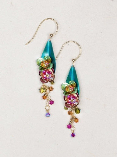 Holly Yashi Double Orchid Earrings - Green/Multi    
