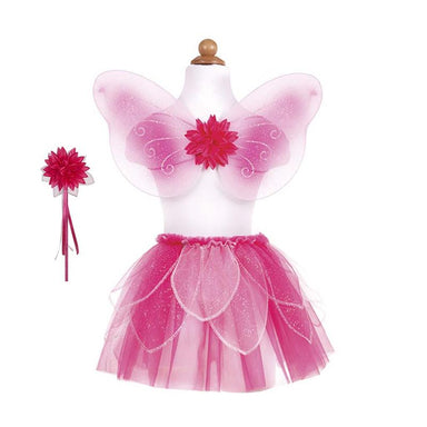 Pink Fancy Flutter Skirt Set With Wings And Wand - Size 4-7    