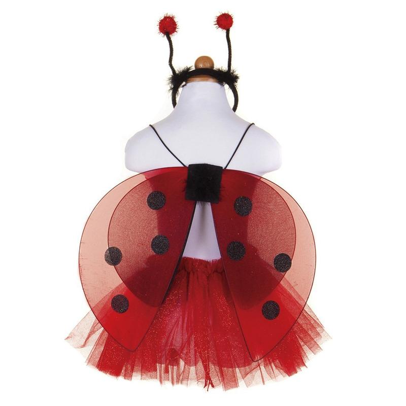 Glitter Ladybug Wings, Tutu and Headband Set - Size 4-7    