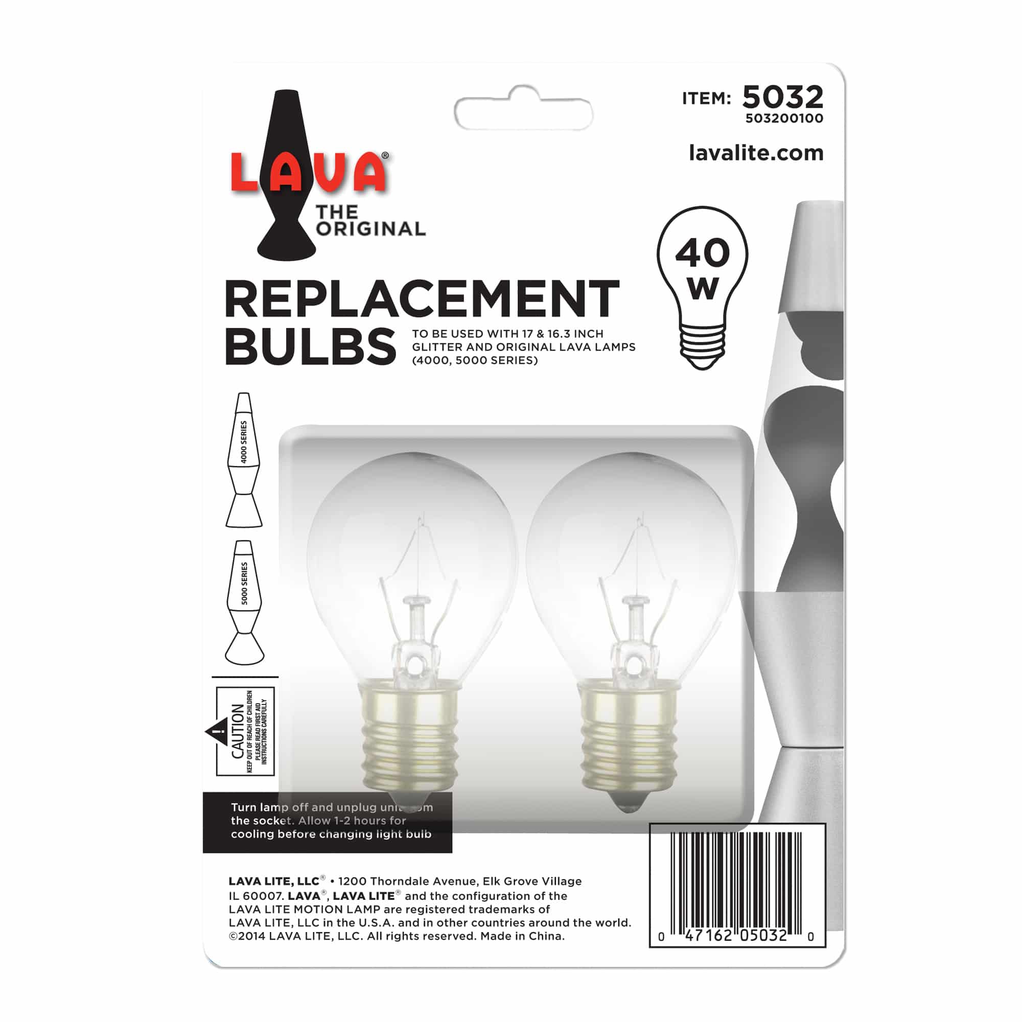 Lava Lamp Replacement Bulb 40W for 16.3" and 17" Lamps    