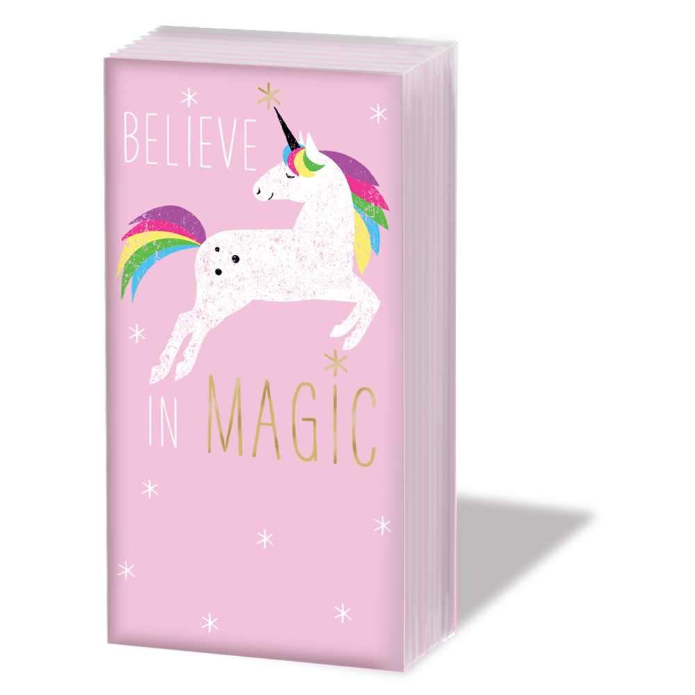 Believe In Magic Pink Unicorn - Sniff Pocket Tissues    