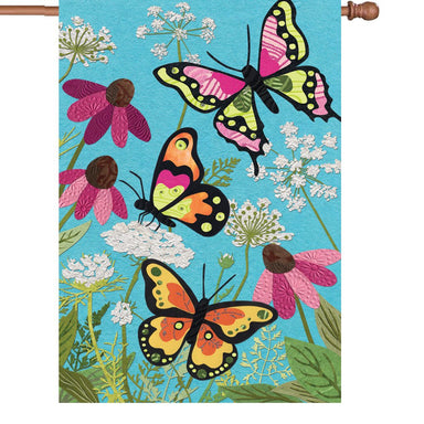 Fluttering Butterflies - House Flag    