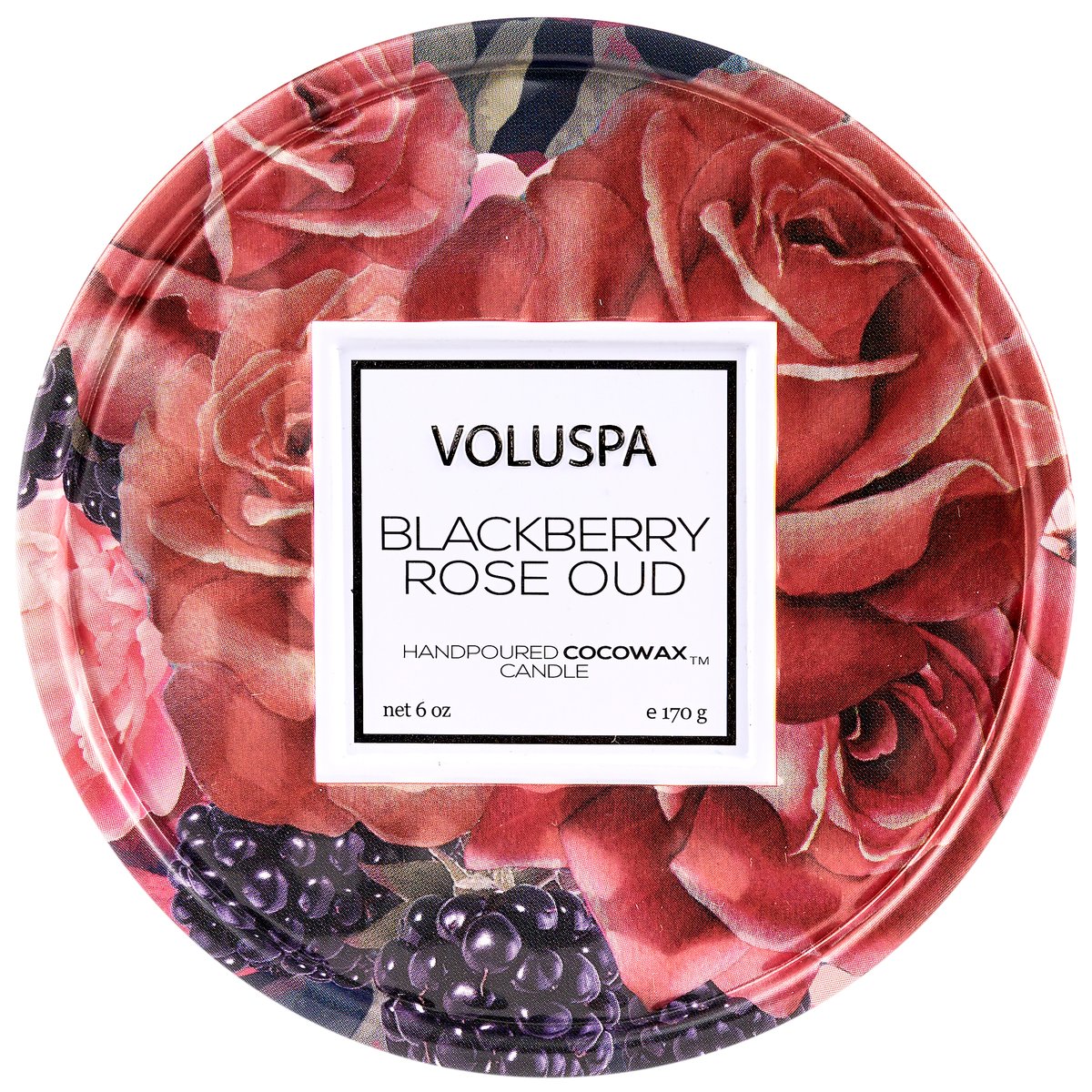 Voluspa Small Tin - Blackberry Rose Oud    