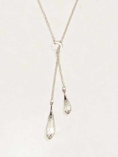 Holly Yashi Rain Drop Lariat Necklace - Grey/Silver    