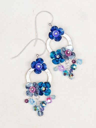 Holly Yashi Cascading Orchid Earrings - Blue / Silver    