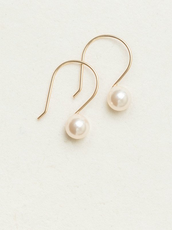 Holly Yashi Julianna Pearl Drop Earrings - White/Gold    