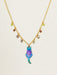 Holly Yashi Sitting Kitty Necklace - Purple/Turquoise    