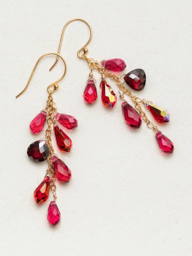 Holly Yashi Lorelei Cluster Earrings - Scarlet    