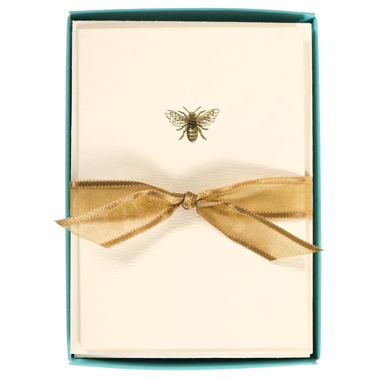 Boxed Notecards - Bee Happy! Gold Beehive    