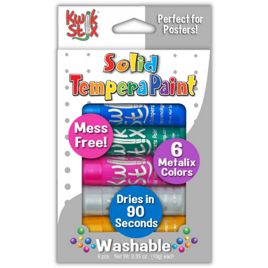 Kwik Stix Solid Tempera Paint - 6 Metallic Colors    
