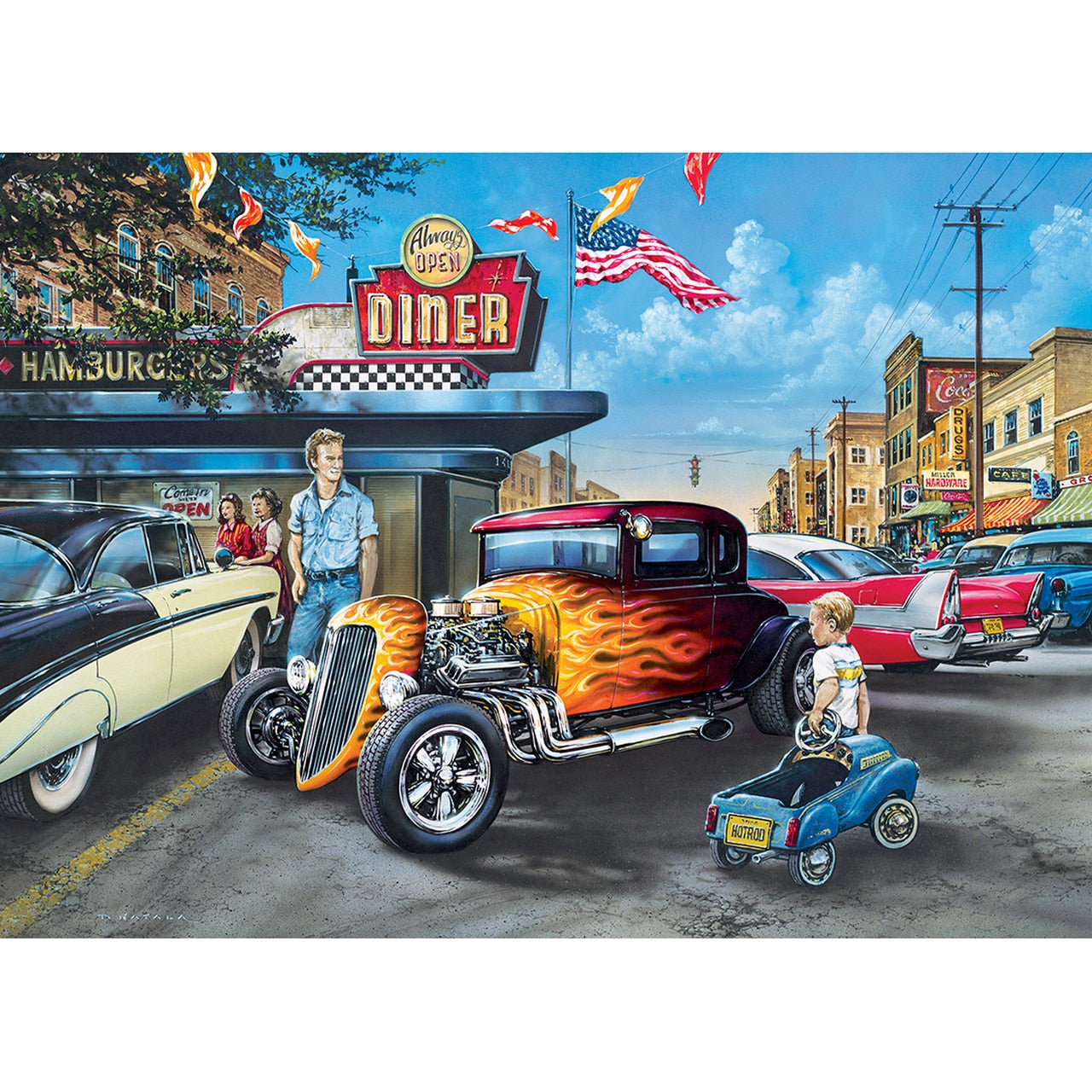 Childhood Dreams - Hot Rods and Milkshakes 1000 Piece Puzzle    