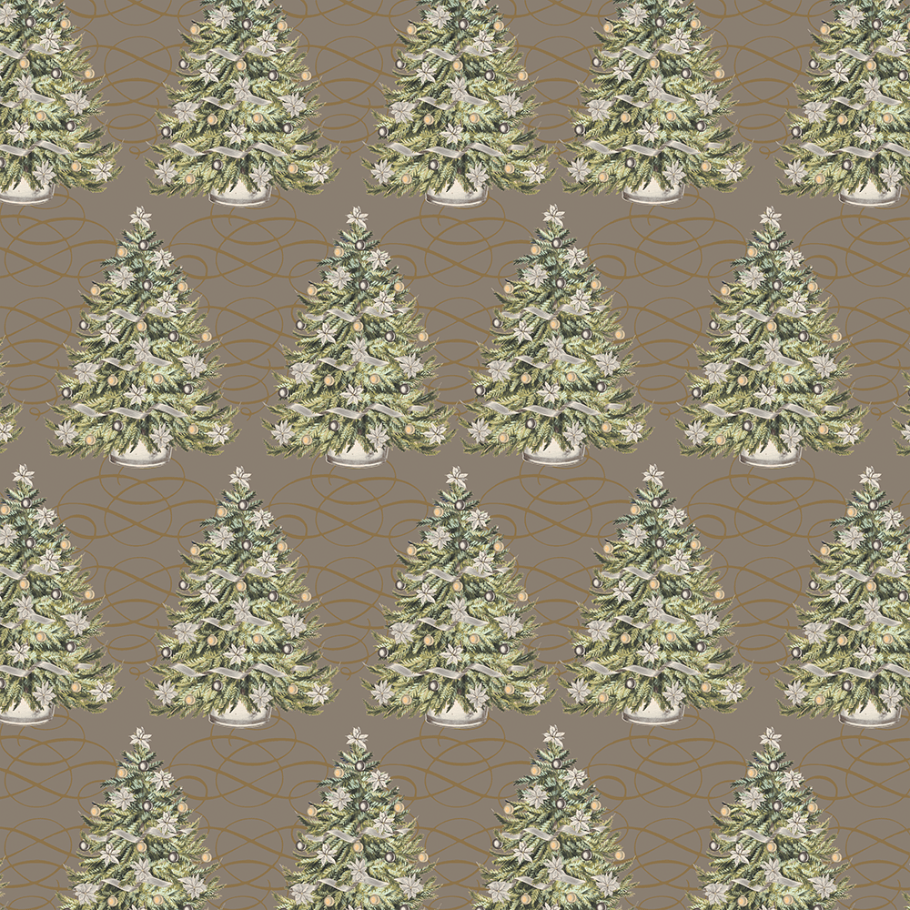 Happy Christmas Icon Trees Jumbo Roll Wrapping Paper