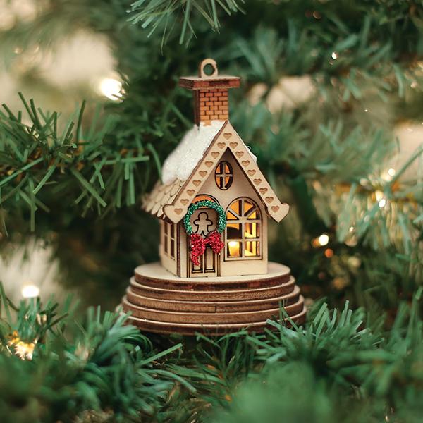 Ginger Cottages - Illuminated Elf Cottage Ornament    