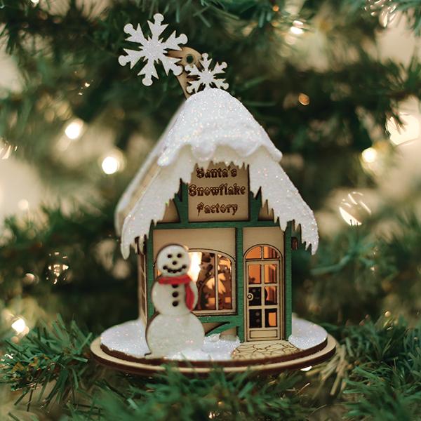Ginger Cottages - Santa's Snowflake Factory Ornament    